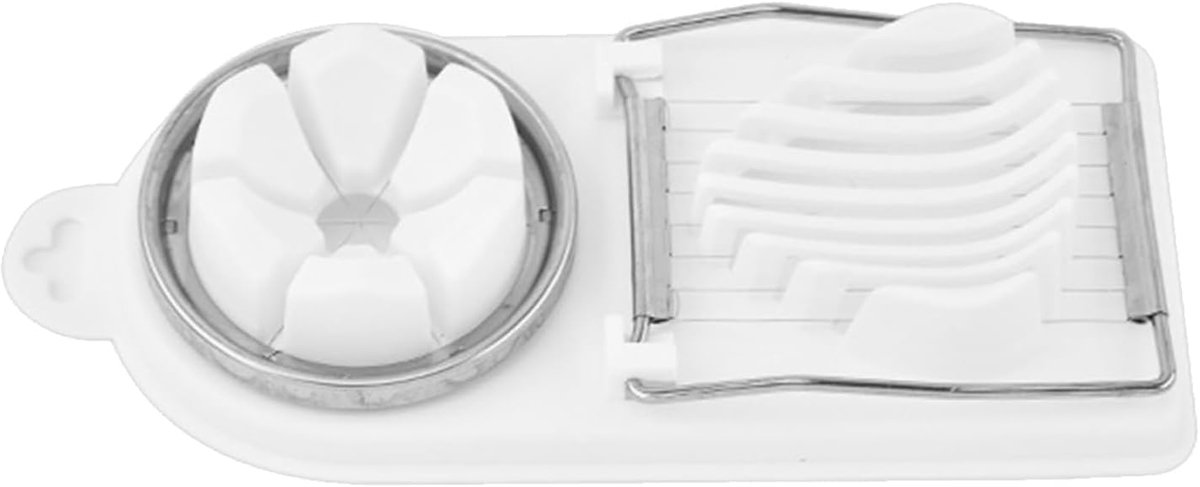 Eiersnijder Multifunctioneel - Keuken Accessoire - Snel Snijden - 2-in-1 Ontwerp - 20x9cm - Wit
