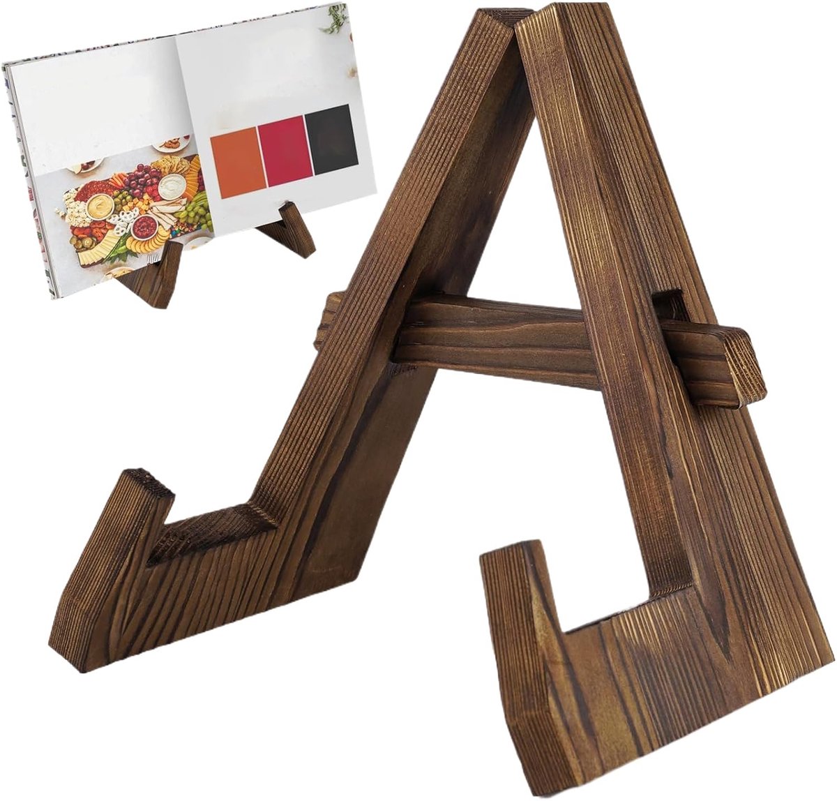 Kookboek Standaard - Keuken Display - Recepten Houden - Compact Hout Ontwerp - 20 x 13 x 23 cm