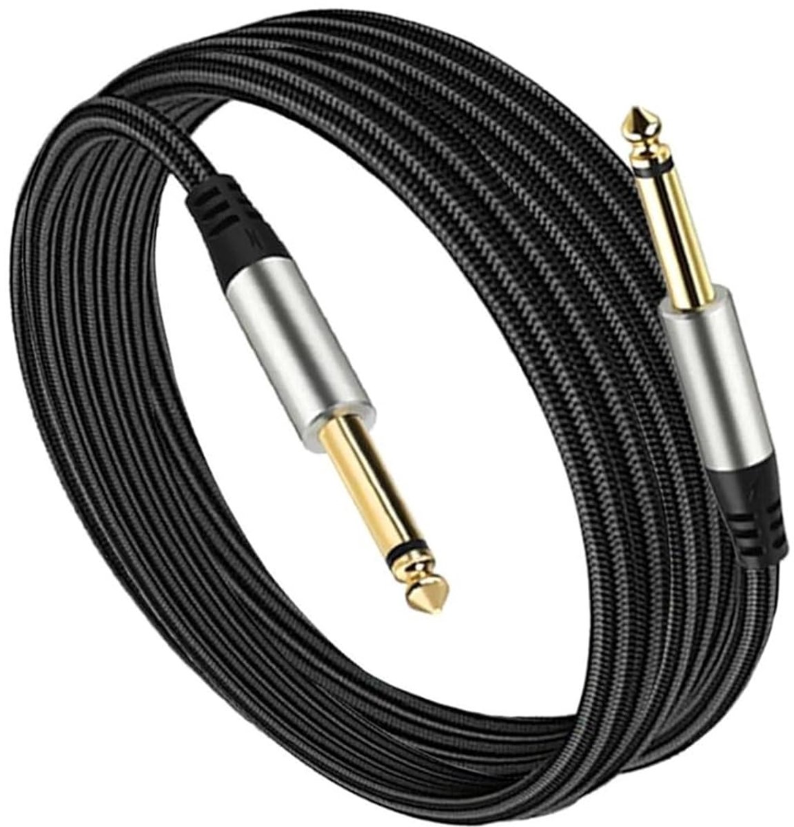 Instrumentkabel - Gitaarkabel Audio - Muziek Maken - Duurzame Constructie - 2 Meter Lang - Zwart