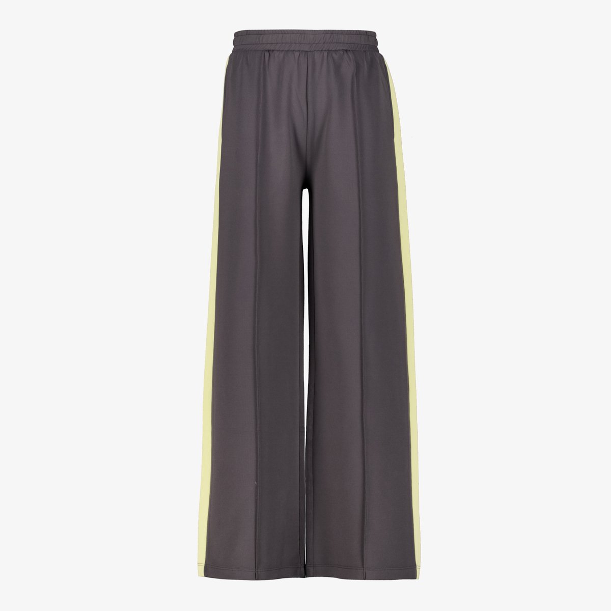 MyWay meisjes wide leg broek met bies grijs geel - Maat 158/164