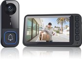 Draadloze Deurbel met Camera – 4.5” Scherm, Geen App of Wifi Nodig – HD Nachtzicht – 120° Groothoek – Tweeweg Audio – 1000mAh Batterij – IP65 Waterdicht – 720P Video-opname via MicroSD