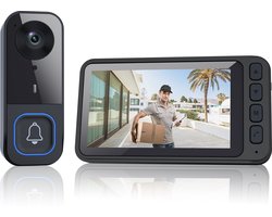 Draadloze Deurbel met Camera – 4.5” Scherm - Batterij - Zonder abo - AI nee - 720p