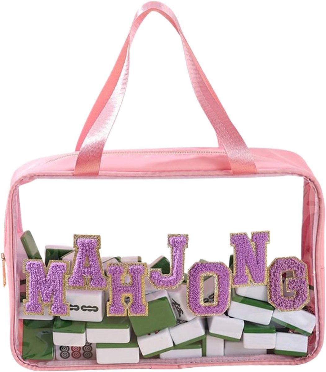 Mahjong Opbergtas - Stenen Houder - Spelers Reizen - Doorzichtige PVC - 32x9x21.5 cm