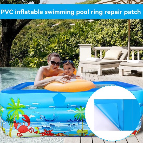 Zwembad Reparatie Set - Luchtbed Patches - Lekkages Dichten - Zelfklevend Waterdicht PVC - 20 Stuks 7x7cm - Blauw van Merkloos — afbeelding 4