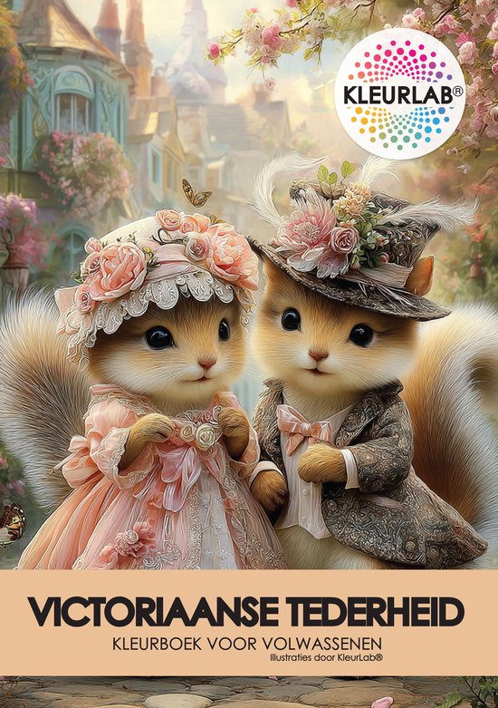 KleurLab® - Victoriaanse Tederheid - Kleurboek voor Volwassenen - 48 Kleurplaten - Romantisch - Dieren - A4 Formaat - Enkelzijdig bedrukt
