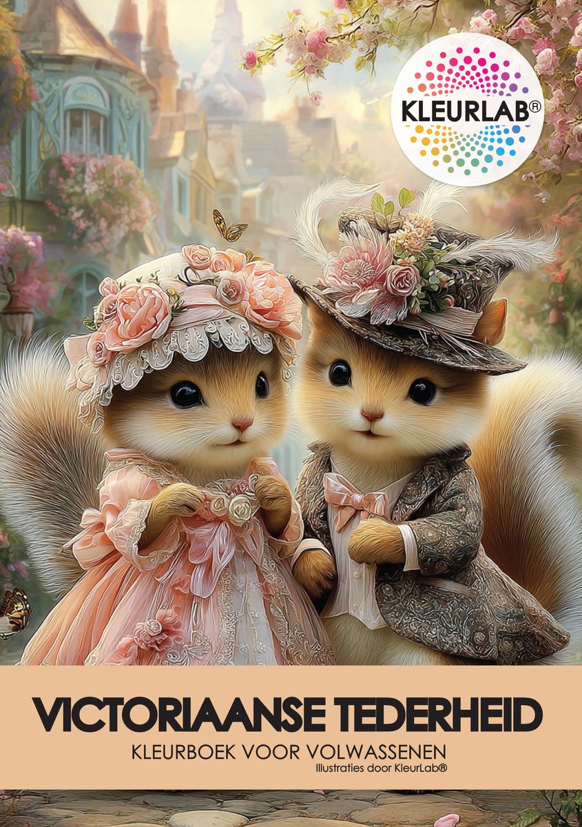 KleurLab® - Victoriaanse Tederheid - Kleurboek voor Volwassenen - 48 Kleurplaten - Romantisch - Dieren - A4 Formaat - Enkelzijdig bedrukt