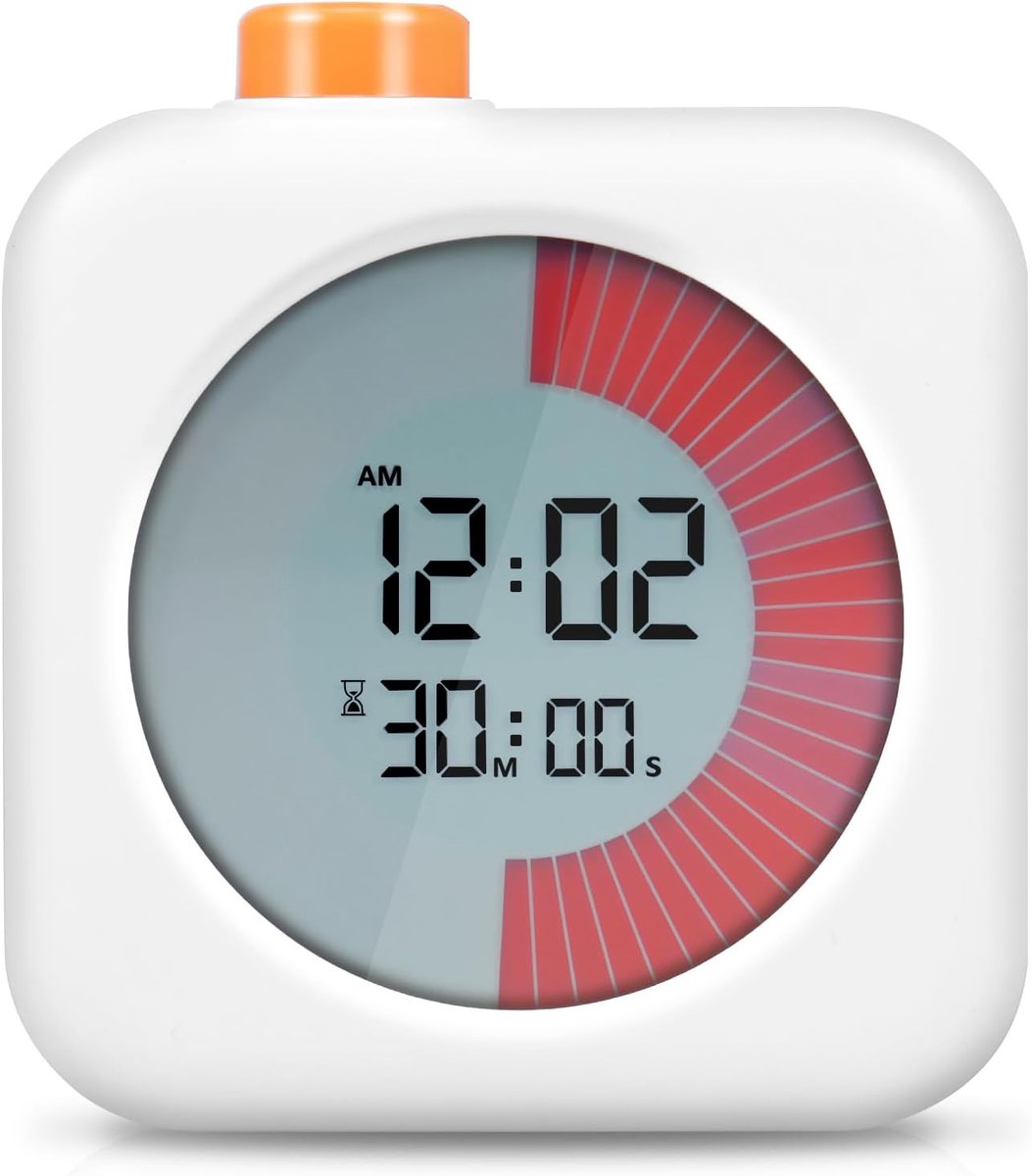 Visuele Timer - Tijd Management Tool - Kinderen Leren Klok - Stille Bediening - 9x8x3 cm