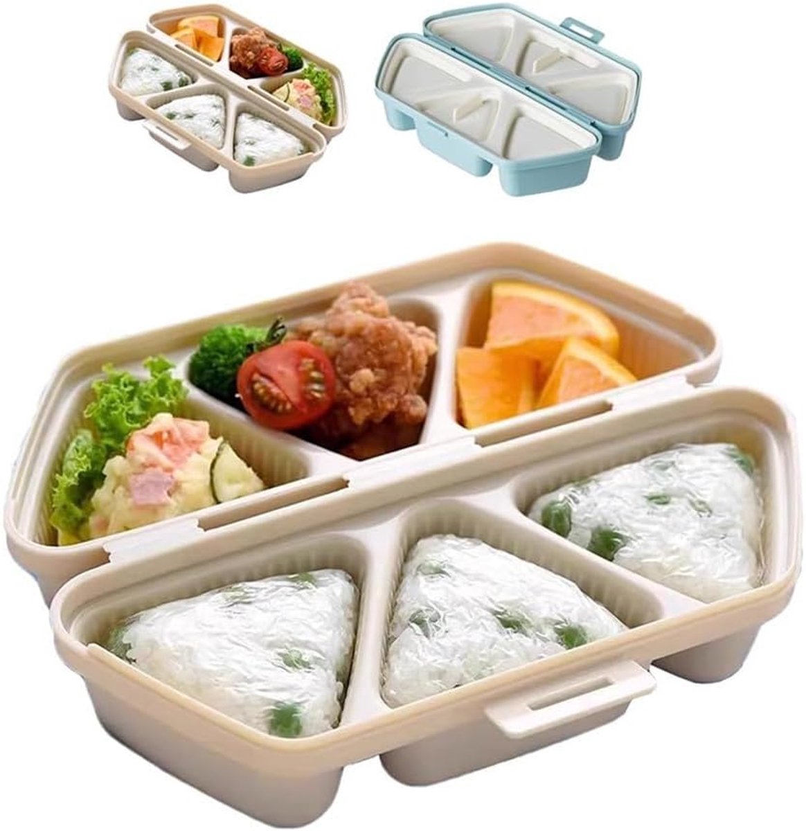 Onigiri Rijstvorm Sushi Maker Snelle Rijstbereiding Maakt Zes Stuks 21 x 14 x 4 cm Geel