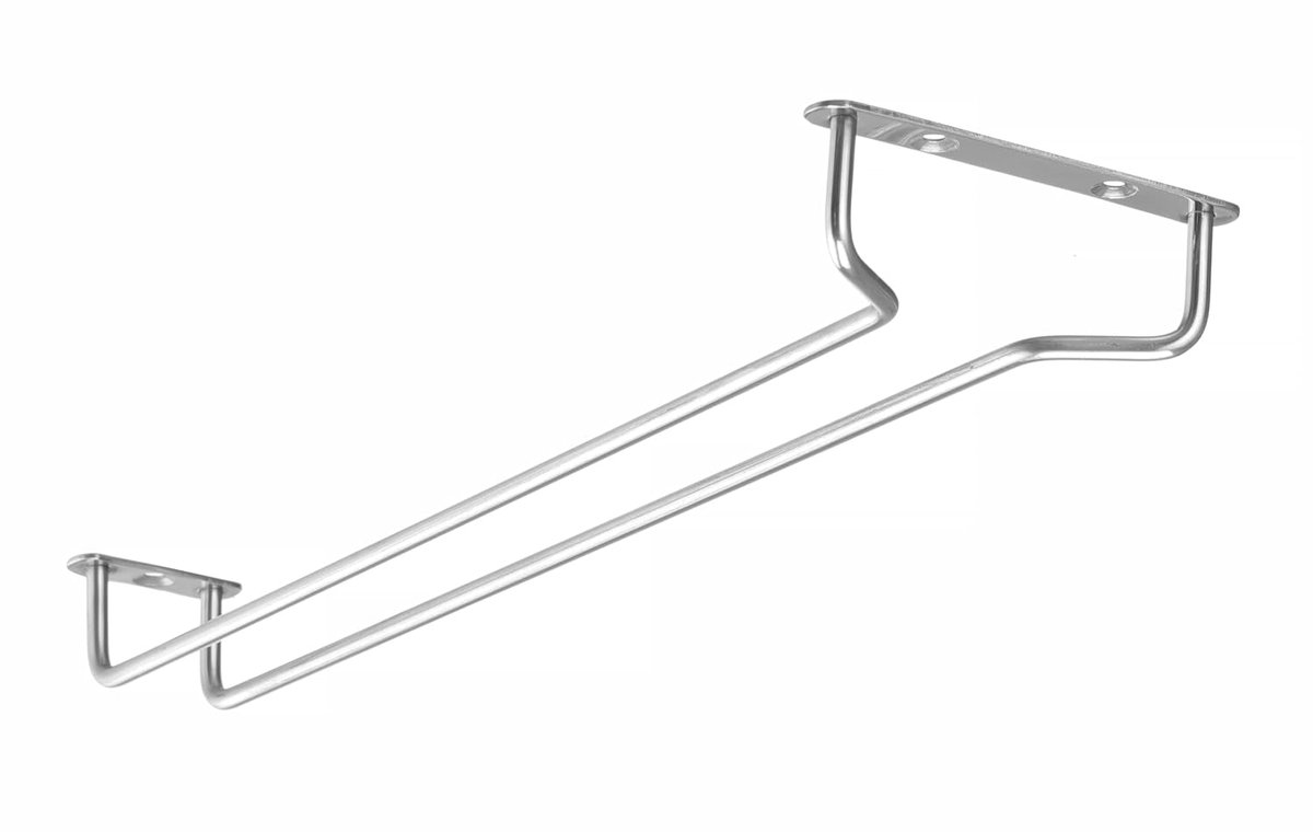 Wijnglazen rek - Glazenhouder plank - Keuken opbergen - Roestvrij staal - 39.5x11.5cm - Zilver