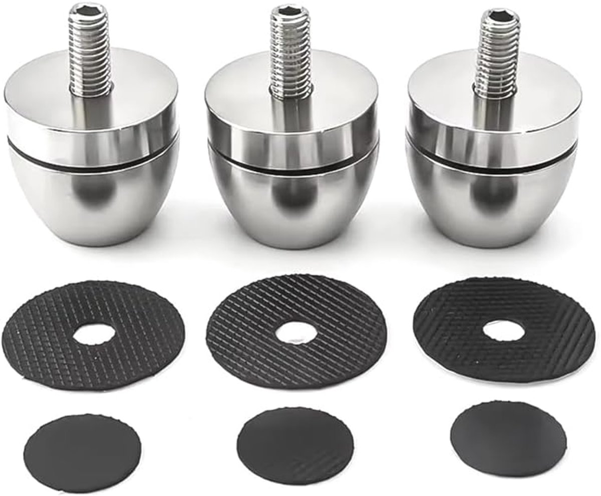 Audio Versterker Dempers - Isolatie Spikes - Speaker Chassis Stabiliseren - Roestvrij Staal Constructie - Zilverkleurig