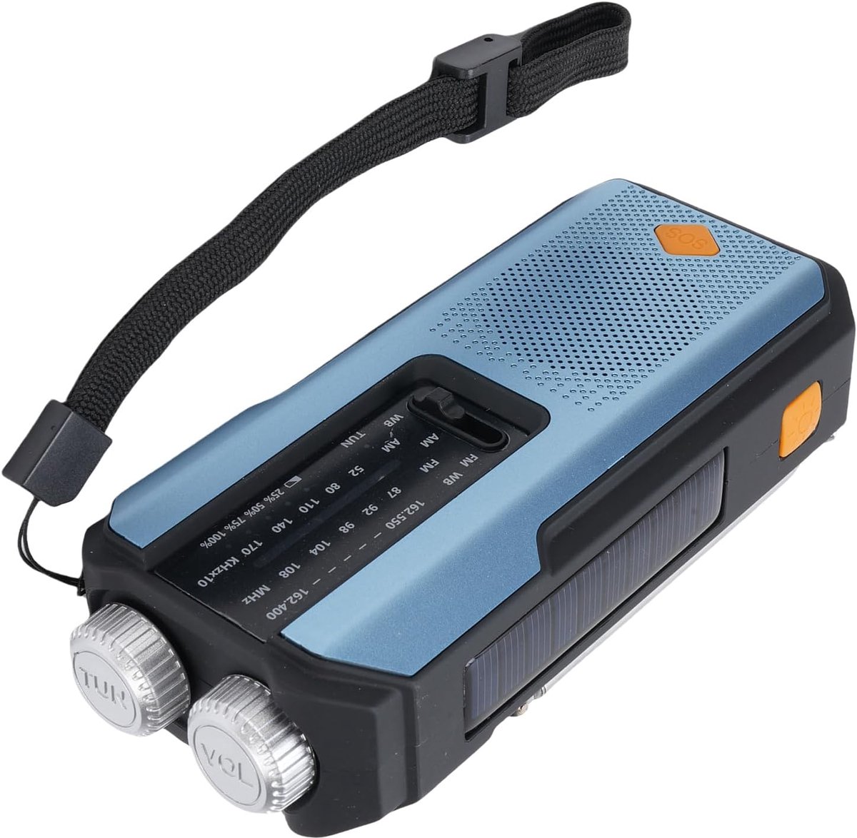 Noodradio met Zaklamp - Draagbare Radio - Kamperen en Buiten - Meerdere Oplaadopties - 15x4x7 cm