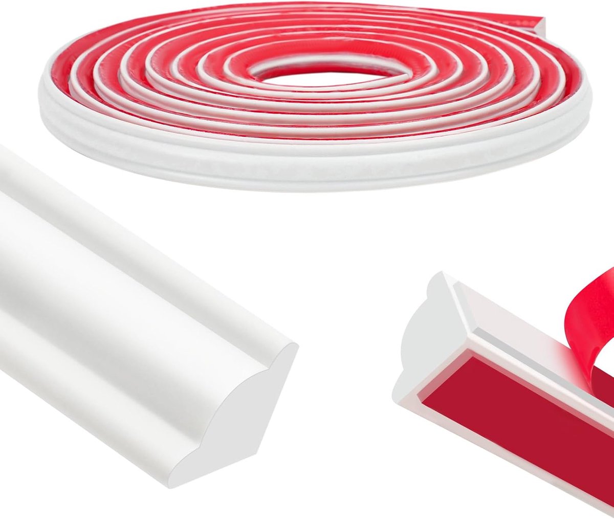 Zelfklevende flexibele PVC-plint, 5 meter flexibele randstrip - decoratieve zelfklevende s