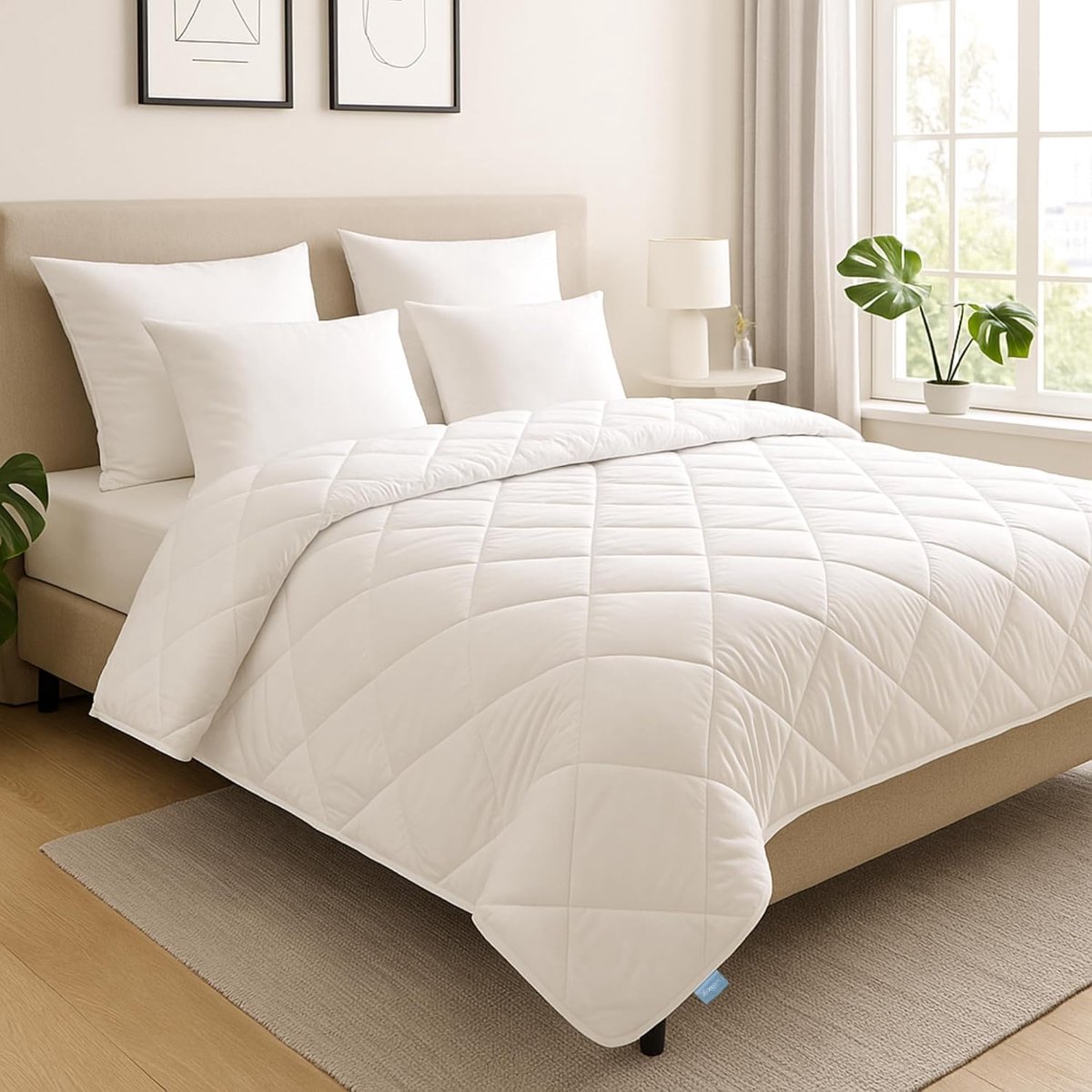 Dekbed 4-seizoenen 140 x 200 cm, deelbaar en wasbaar op 60 graden, hypoallergeen en Öko-Tex gecertificeerd