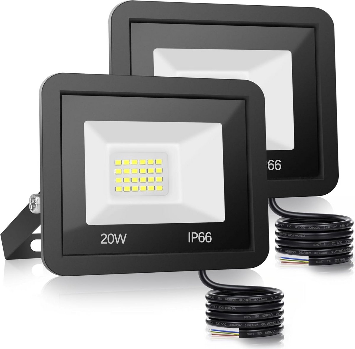 LED Buitenschijnwerper 20W - Waterdichte Beveiligingsverlichting voor Buiten met 2000LM en 6000K Licht