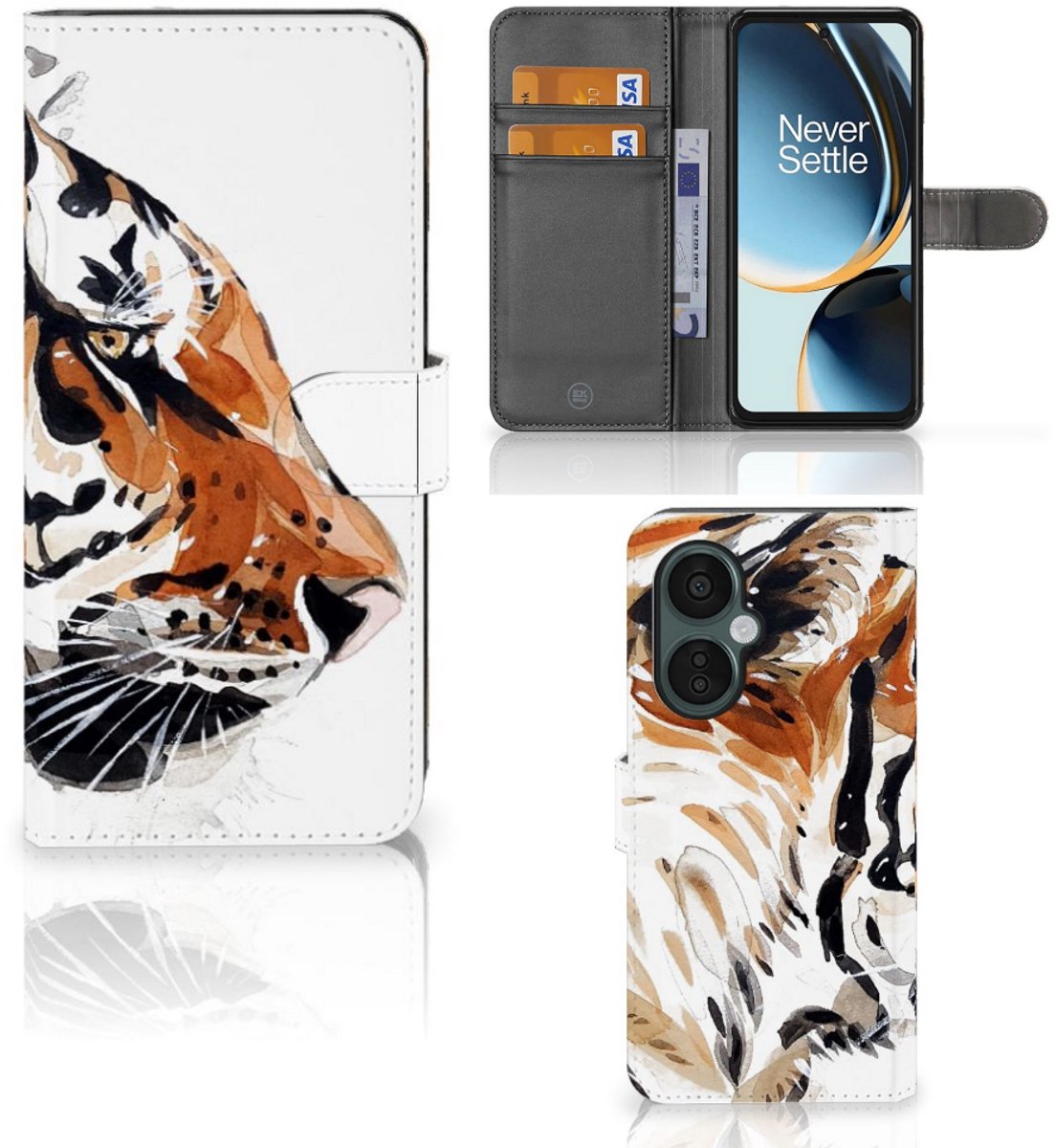 Hoesje OnePlus Nord CE 3 Lite Watercolor Tiger
