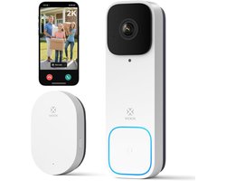 Video deurbel met chime, wifi, slimme deurbel met camera, draadloos, accu, 2K FHD, 170° ultragroothoek, personen- en pakketdetectie, nachtzicht, 2-weg audio, compatibel met Alexa