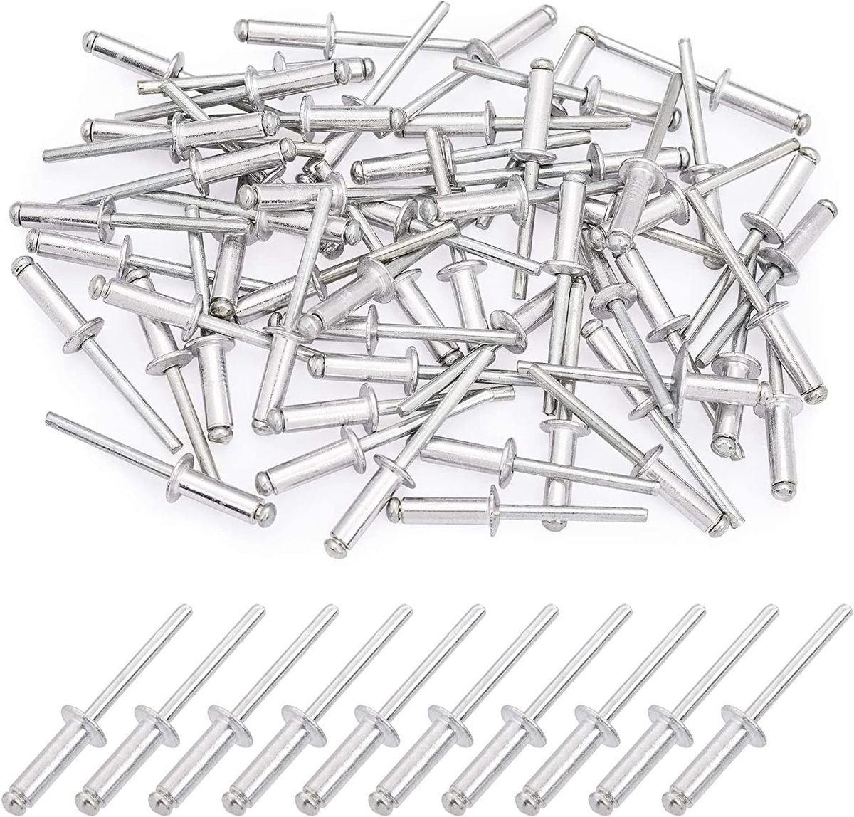 Klinknagelset 4 mm x 10 mm - 100 Stuks Aluminium Blindklinknagels voor Klinknageltangen