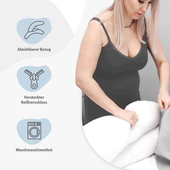 Borstvoedingskussen,zijslaapkussen, Katoen -pregnancy pillow, support pillow 190 cm van Little Dutch — afbeelding 4