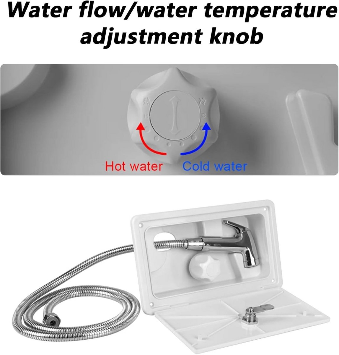Buitendouche voor Camper met Warm en Koud Water, Ergonomische Buiten Douche Set voor Kamperen thumbnail 6