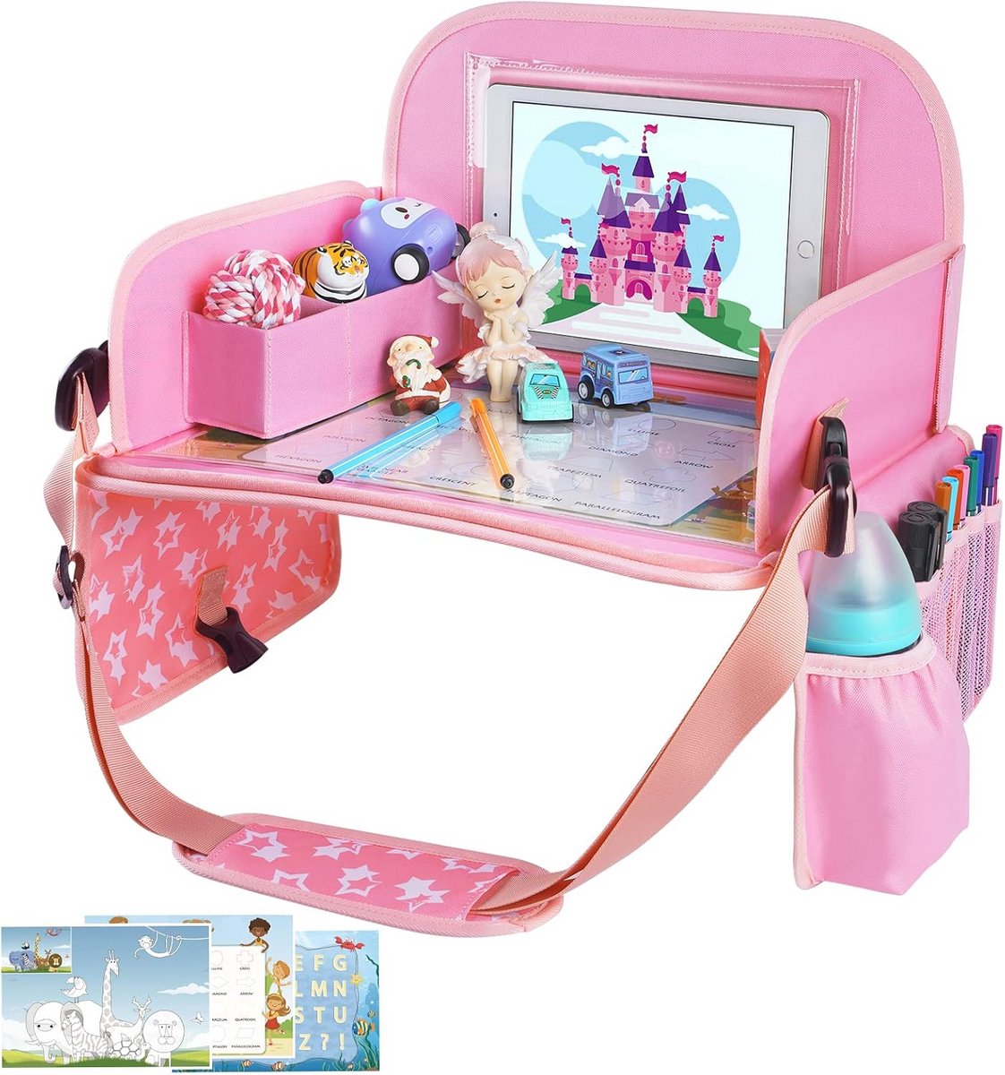 Kinderen Reiskussen met Tekenbord en Tablet Houder - Perfect voor Auto- en Vliegtuigen