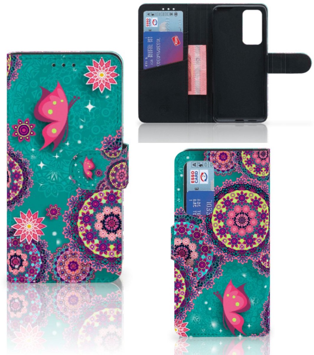 Huawei P40 Hoesje Cirkels en Vlinders