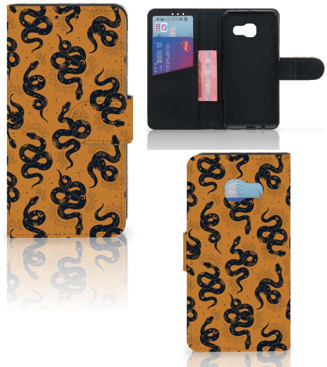 Telefoonhoesje met Pasjes voor Samsung Galaxy A3 2017 Snakes