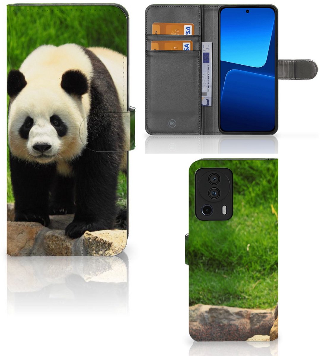 Xiaomi 13 Lite Telefoonhoesje met Pasjes Panda
