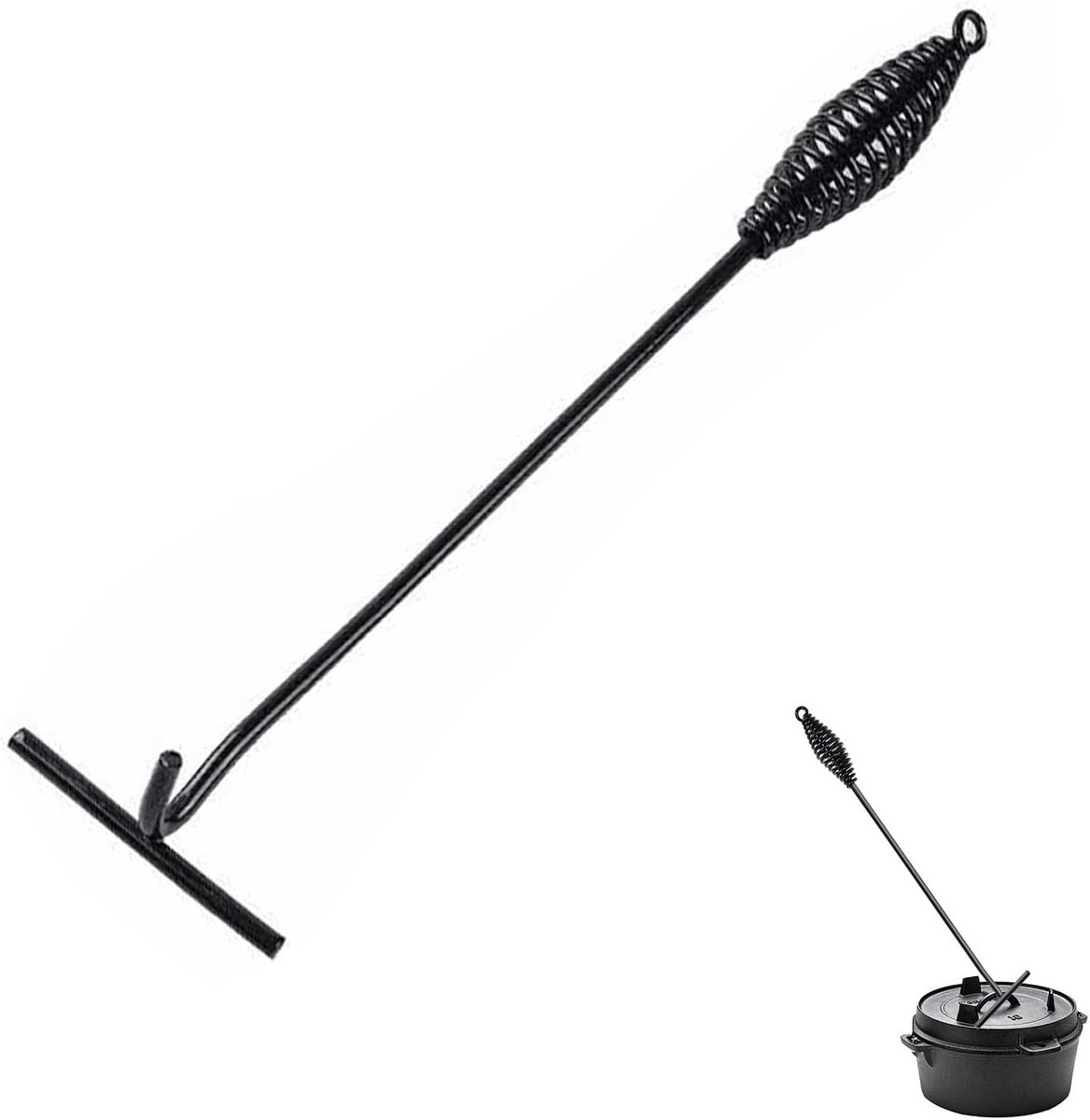 Deksellifter voor Dutch Oven - Handgreephaak voor Buiten koken en BBQ - 26 cm