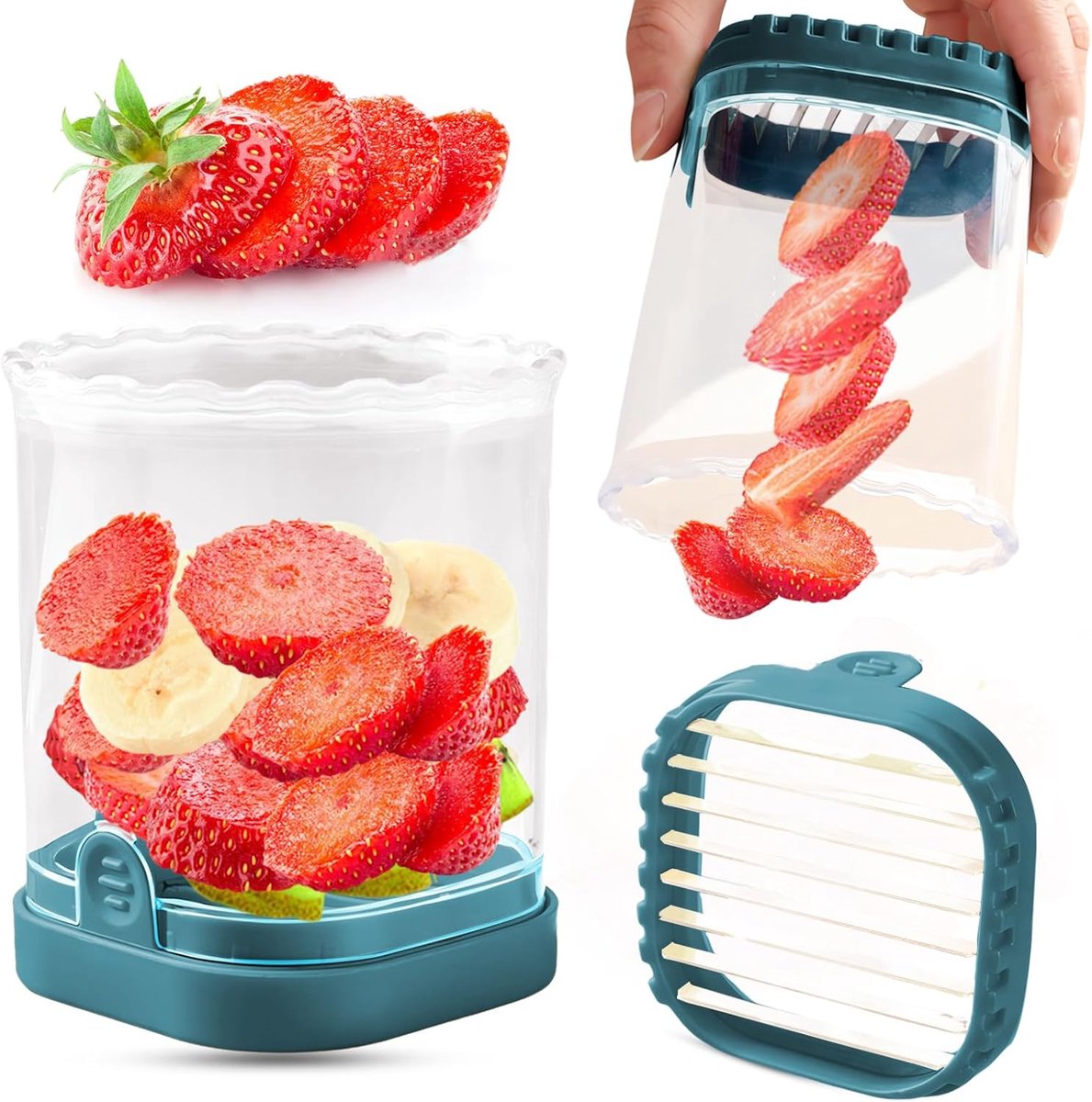 Fruit Slicer en Cutter voor Aardbeien, Bananen, Druiven en Eieren