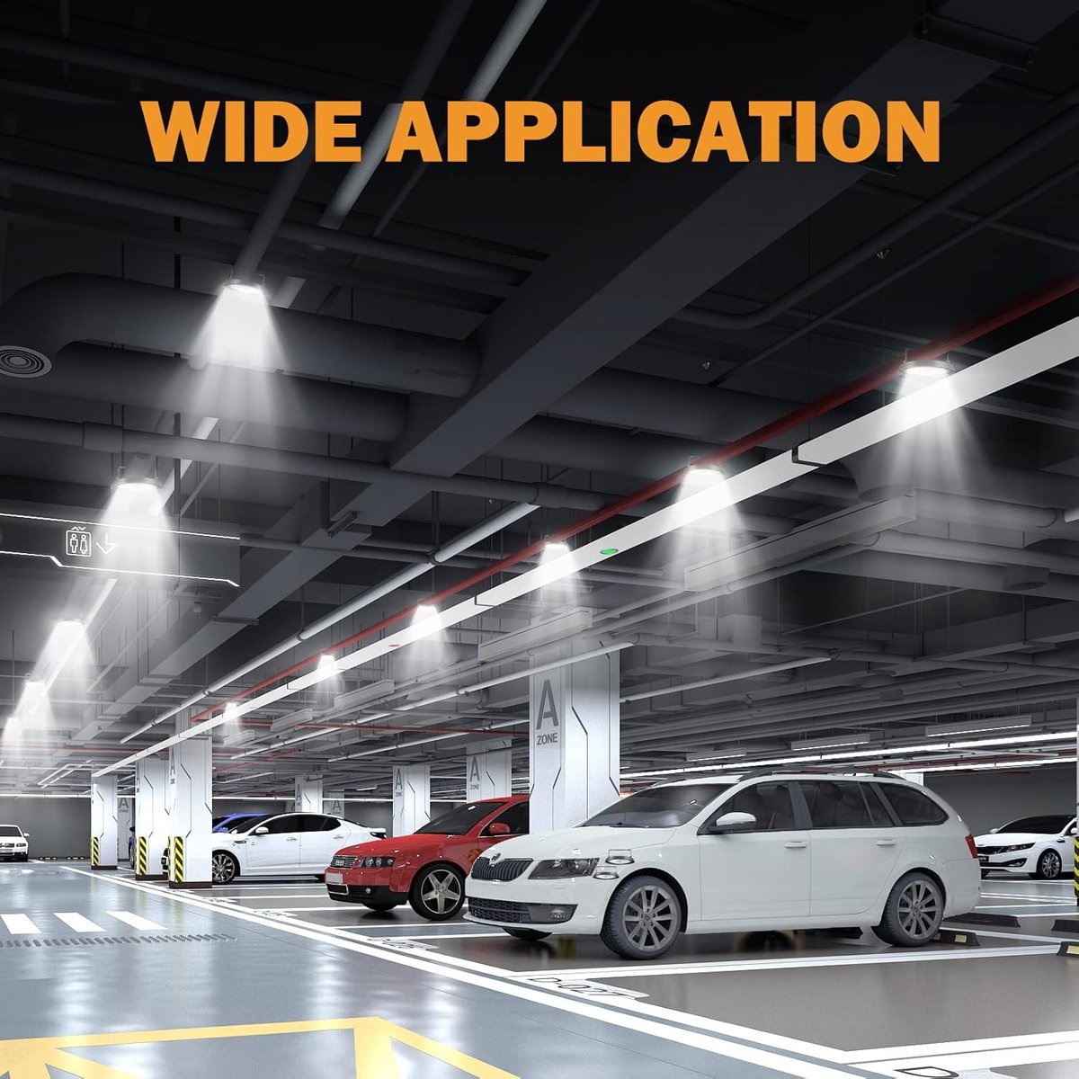 Led-spots 100W - 10 Stuks, 10000 Lumen, Koudwit, Waterdicht (IP65) voor Garage, Werkplaats