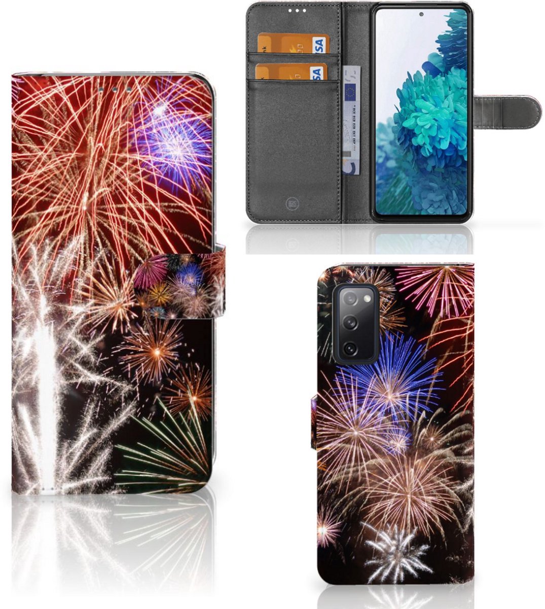 Samsung Galaxy S20 FE Wallet Case met Pasjes Vuurwerk