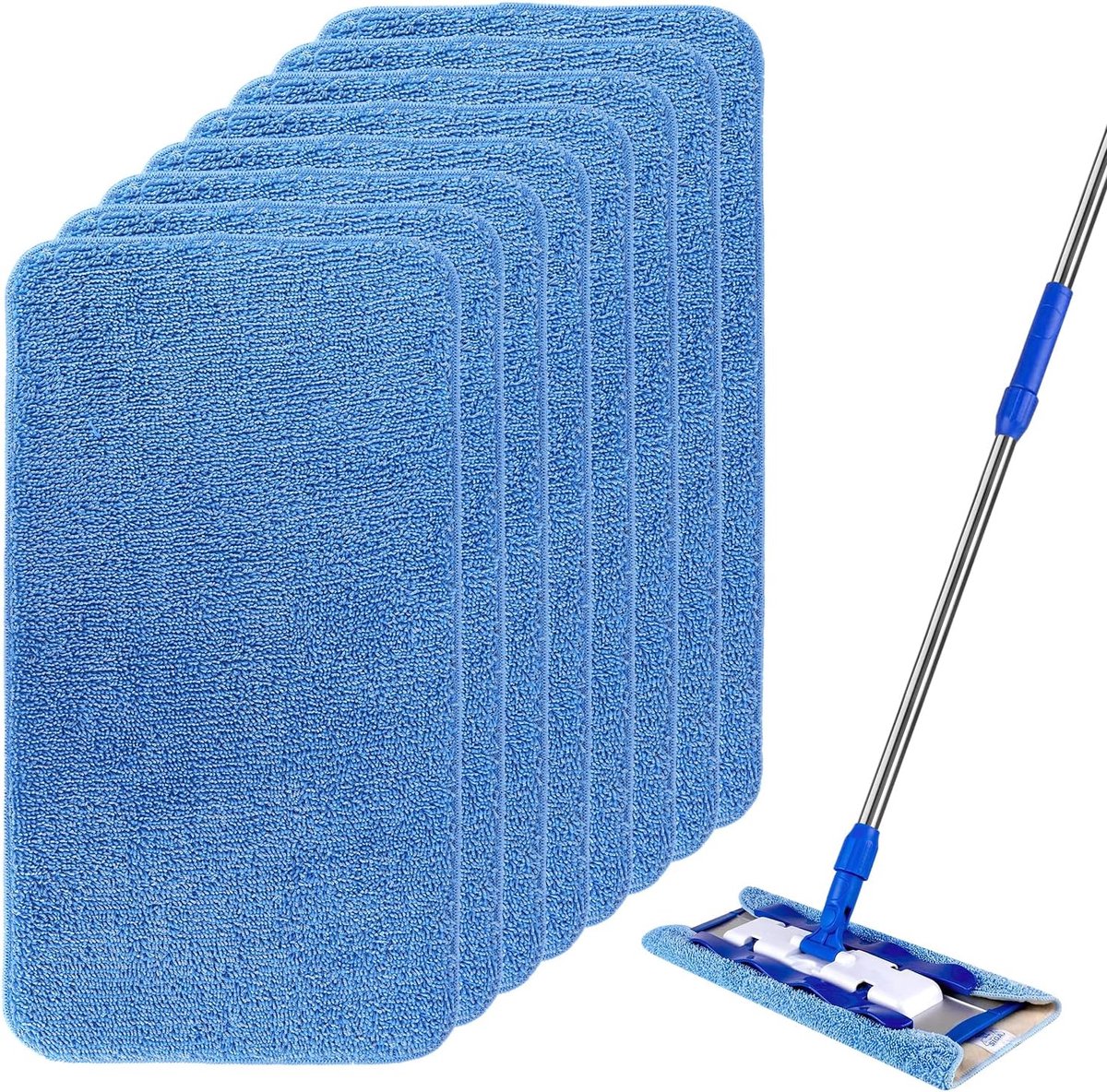 Microfiber Dweilpads voor Vloeronderhoud - Dubbelzijdig Geschikt, 8-Pack