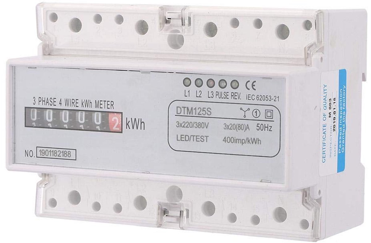 Digitale Energieteller 3-fasen 220/380V 20-80A Kwh-meter voor Stroomverbruik