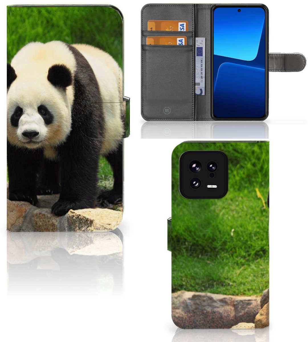 Xiaomi 13 Telefoonhoesje met Pasjes Panda