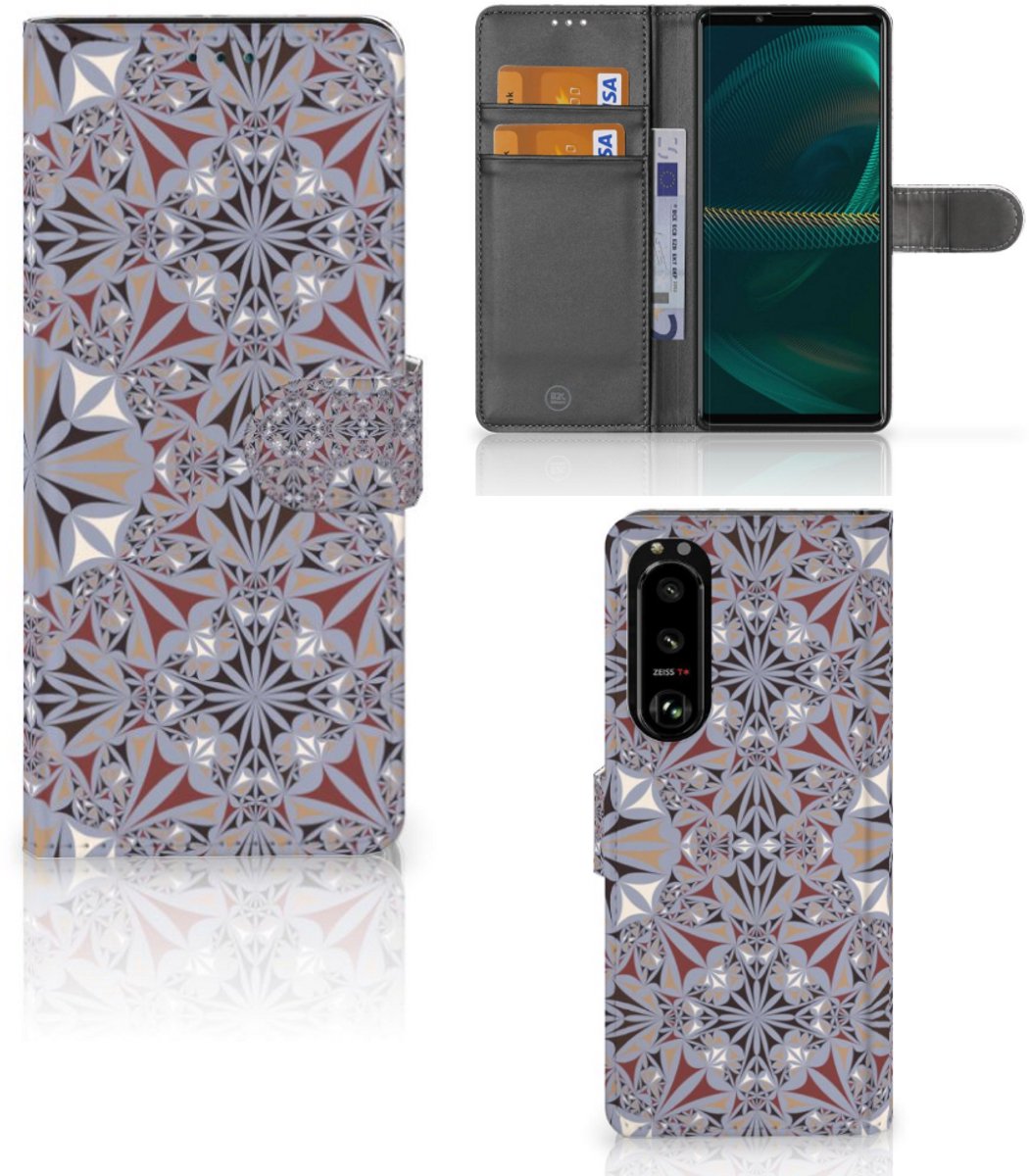 Sony Xperia 5III Bookcase Flower Tiles