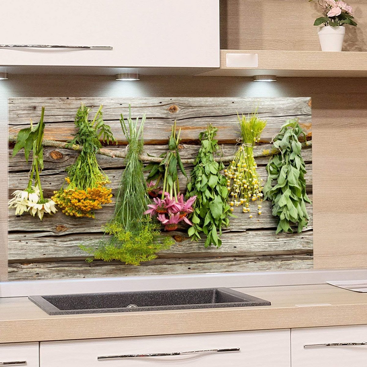 Glazen Spatscherm voor Keuken - Keukenachterwand met Motief