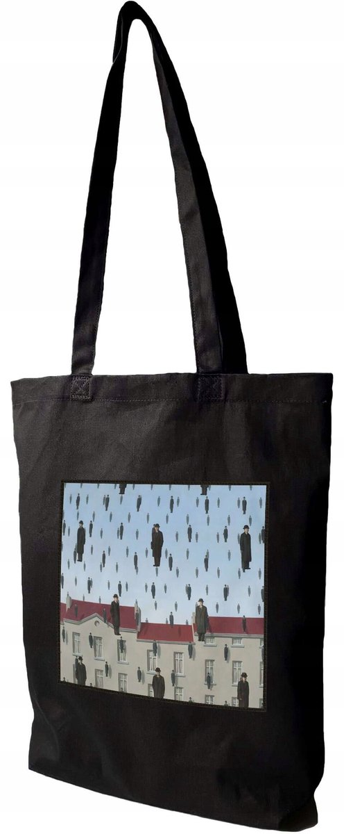 Shopper Tas met René Magritte 'Vallende Mens' Print - Katoen