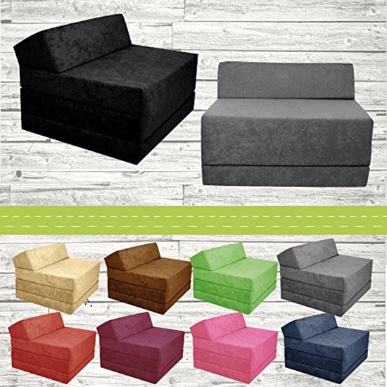 Slaapstoel met uitvouwbaar matras voor logees en kamperen - Grijs - 200 x 70 x 10 cm — afbeelding 2