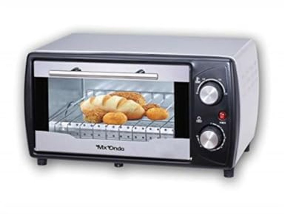 Mini-oven 9 liter 800 W roestvrij staal met draaiknoppen - zwart