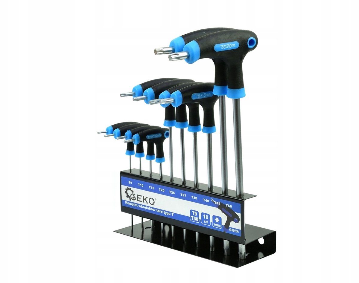 Geko Torx T-sleutelset T9-T50, 10-delig