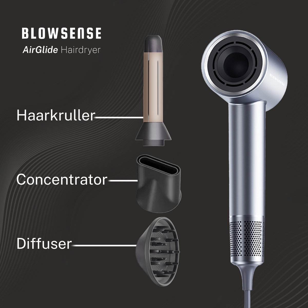 AirGlide - Föhn met Diffuser - LED - afbeelding 3