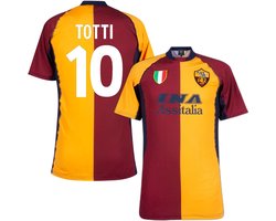 COPA - AS Roma 2001/02 Retro Voetbalshirt + Totti 10 - Heren - Rood - Oranje - L