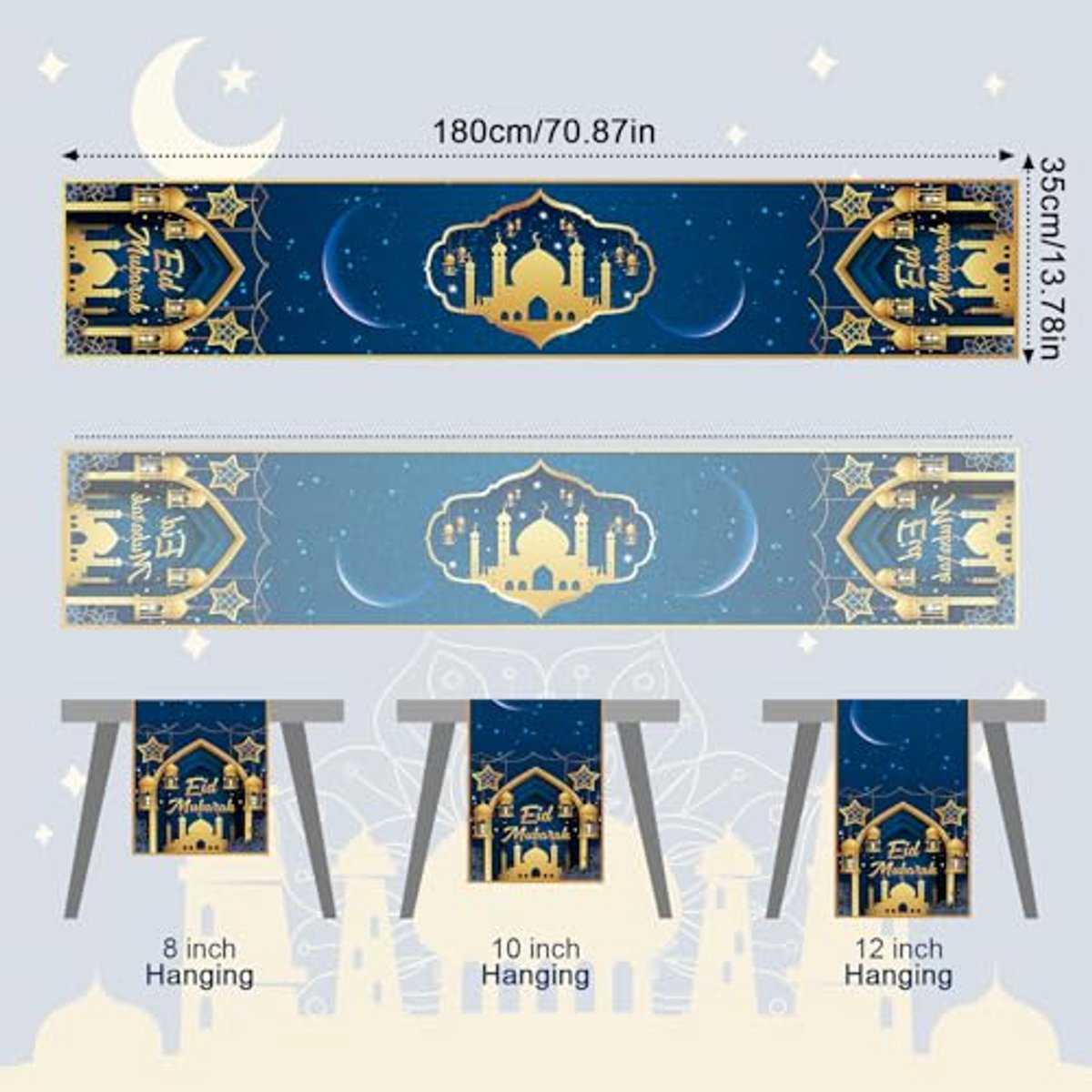 Tafelloper voor Ramadan en Eid - Decoratieve Loper voor Eettafel, Keuken en Feestdagen