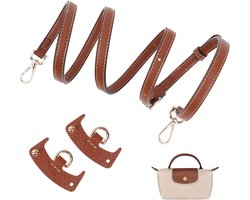 Schouderriemset - Geen punch nodig - Crossbodyriem - 120 cm - Verstelbaar - Opvouwbare riem - Portemonneeriem - Verstelbare riem - DIY-riem - Geschikt voor mini-schoudertassen voor dames - Bruin
