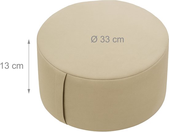 Meditatiekussen - 13 x 33 cm - katoen - beige van Relaxdays — afbeelding 2