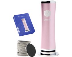 LifeWise® Elektrische Eeltverwijderaar - 60 Vervangbare Schuurpads - Hygiënisch - Netstroom Adapter - Voetvijl - Eeltvijl voor Voeten - Roze