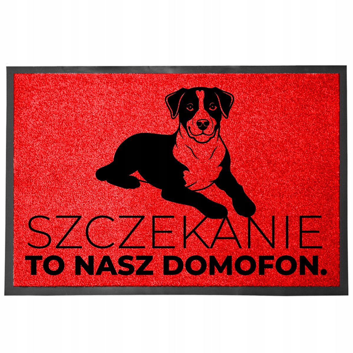 Rode Deurmat 40x60cm - "Blaffen is Ons Intercom"