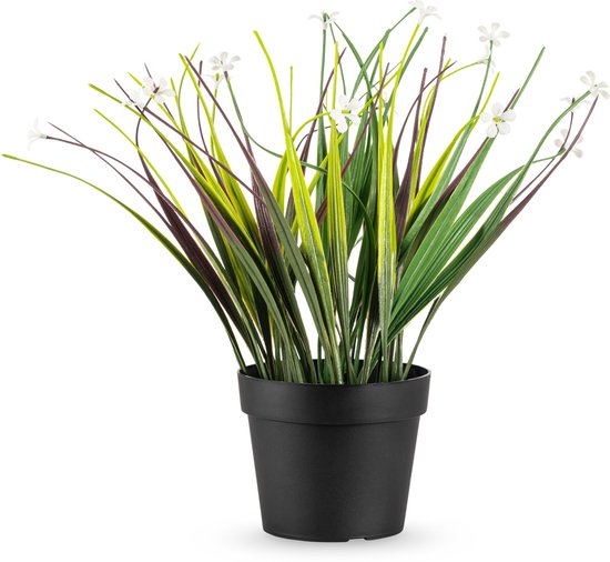 Plante artificielle Plante gazonnée en pot 26 cm UV - pour l'intérieur et l'extérieur