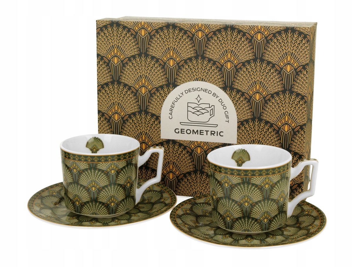 VERDIGO Espresso Kopjes met Schotels (2 stuks) - New Bone China