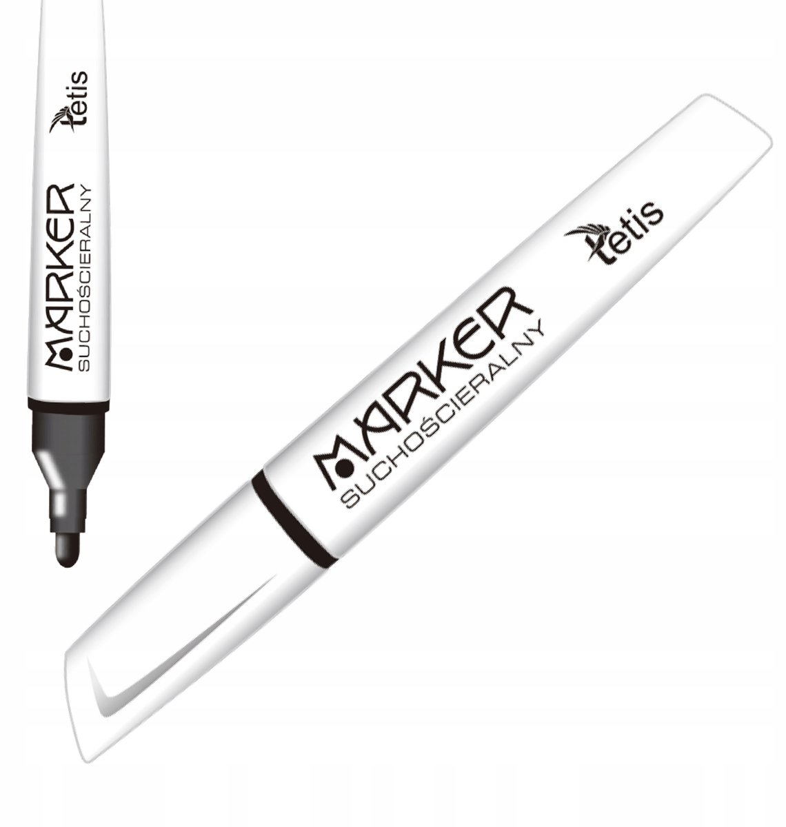 Tetis Zwart Whiteboard Marker, 3mm Kegelvormige Punt